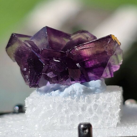 Purple Fluorite ✦ Raw Cube Crystal ✦ 16g Thumbnail Mineral Collector’s Piece - Picture 1 of 17